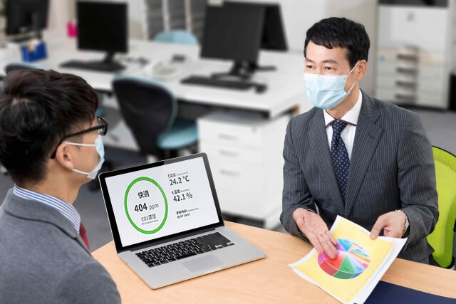 CO2センサー「まもセンサーAir」の遠隔表示機能で外部からでも二酸化炭素濃度のモニタリングが可能